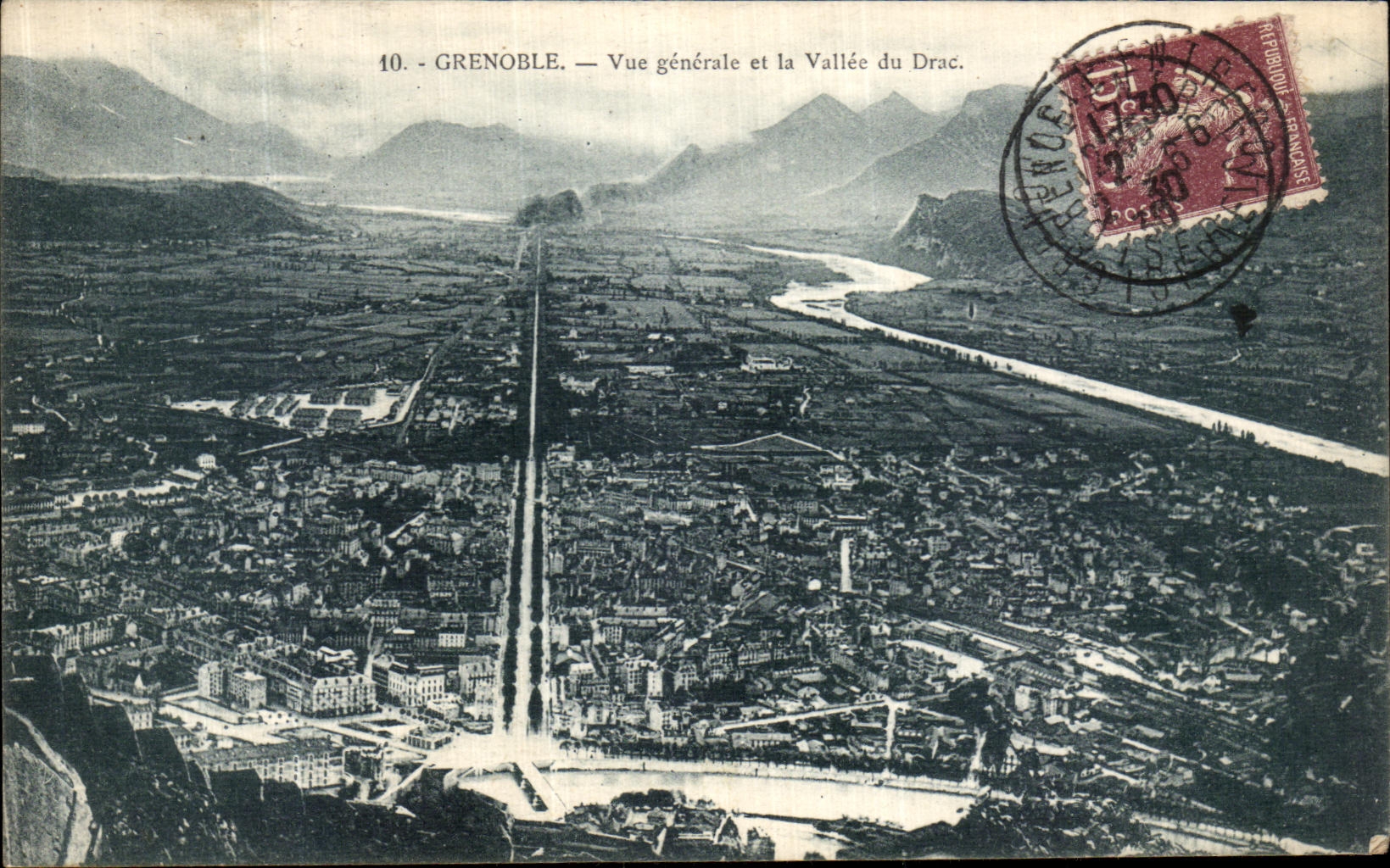 VINTAGE POSTCARD Grenoble View and the Valley of Drac