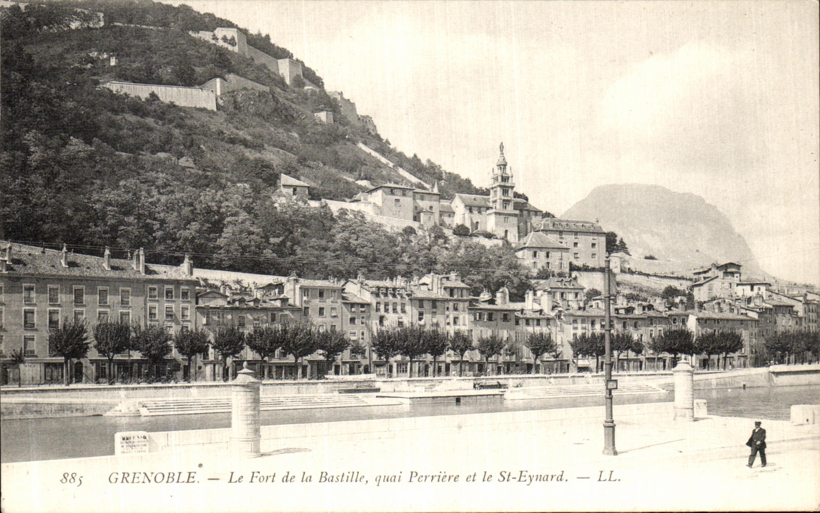 VINTAGE POSTCARD Grenoble the Fort of the Bastille quay Stone quarry and St Eynard