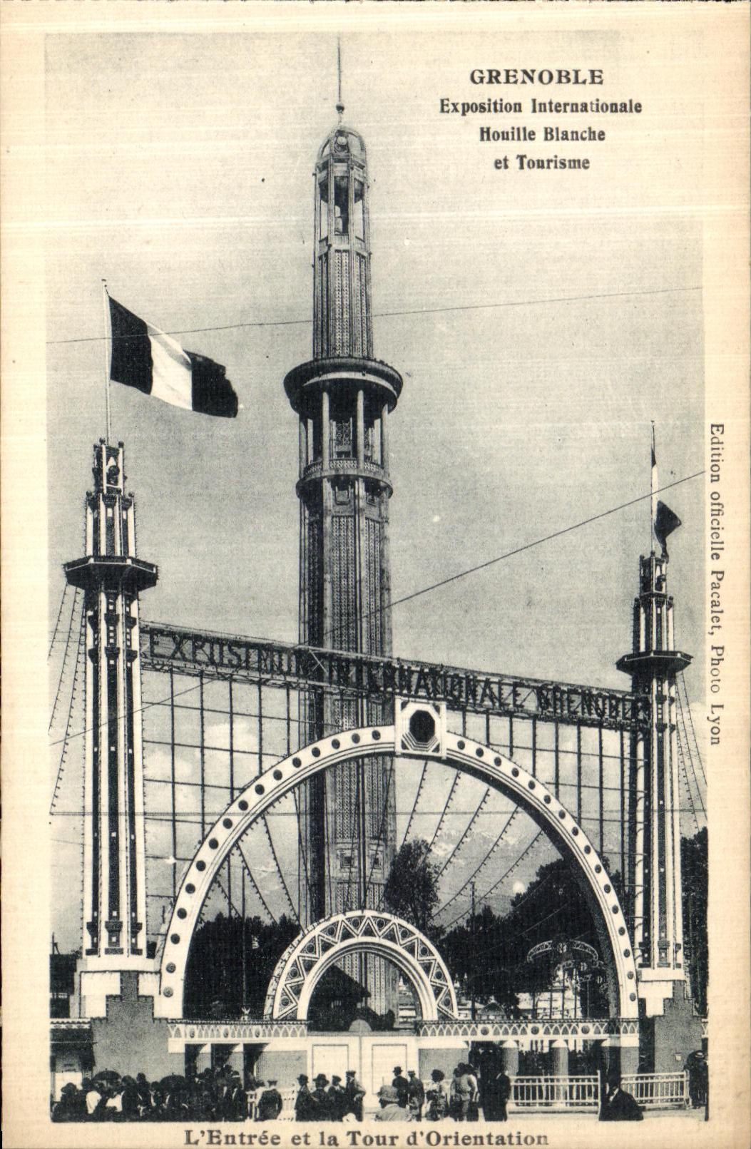 VINTAGE POSTCARD Grenoble International exhibition Hydro electric power and Tourism L entered and the tower D orientation