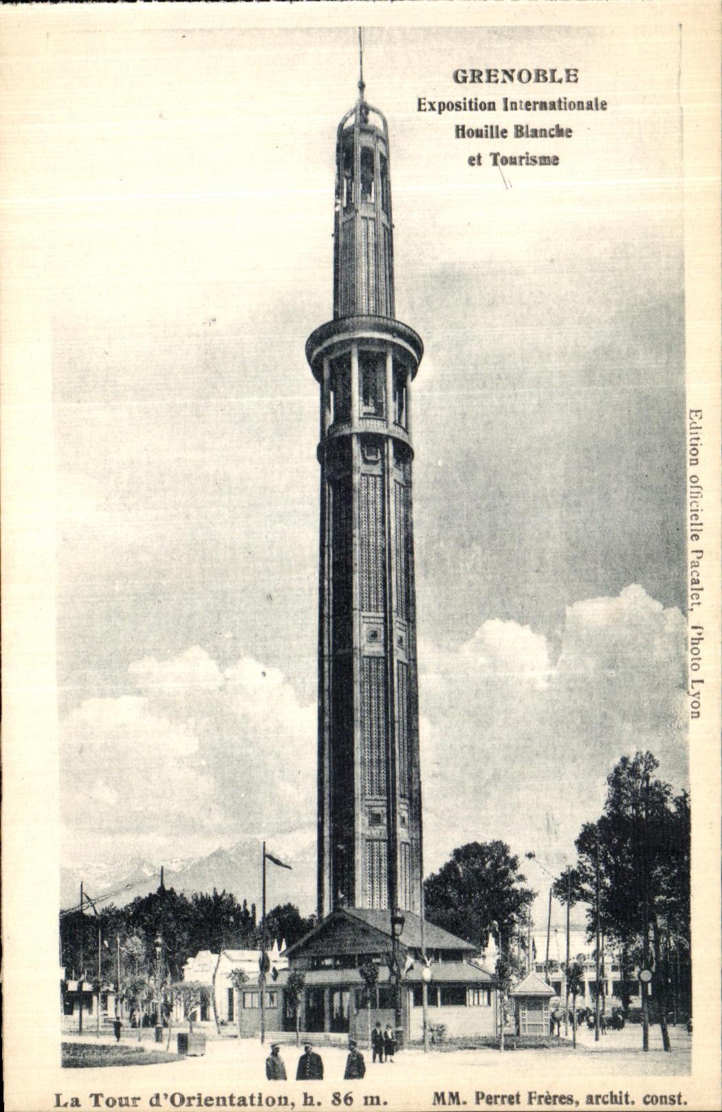 VINTAGE POSTCARD Grenoble International exhibition Hydro electric power and Tourism the tower D orientation