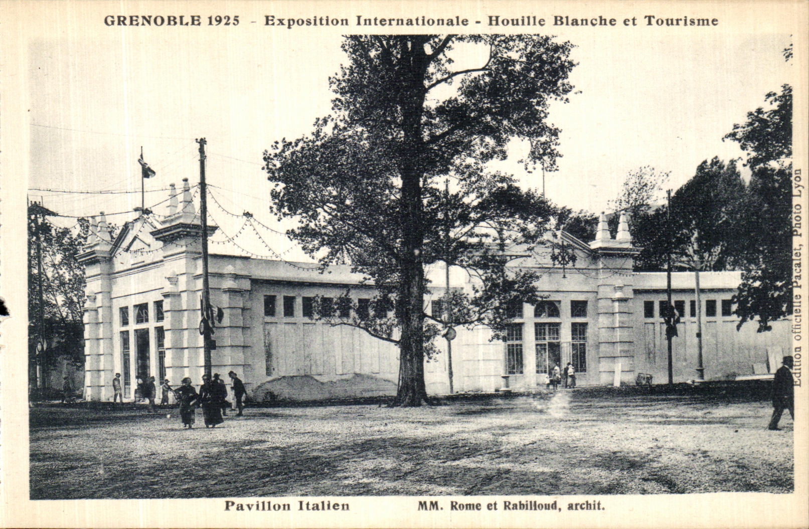 VINTAGE POSTCARD Grenoble International exhibition Hydro electric power and Tourism Italian House