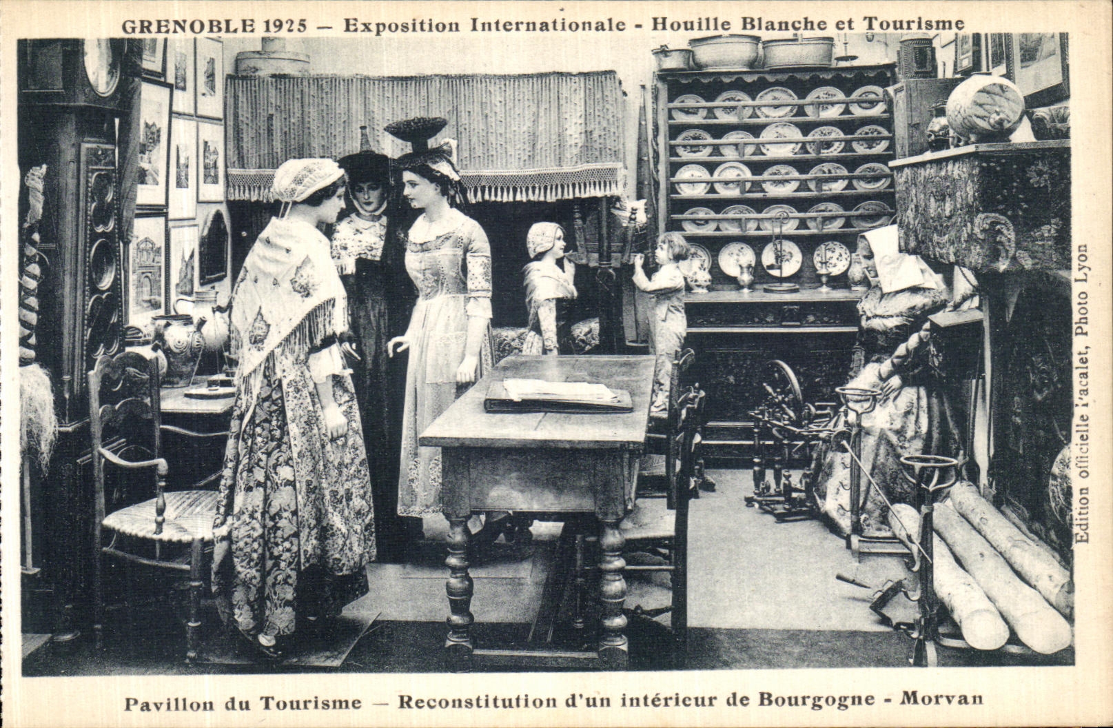 VINTAGE POSTCARD Grenoble International exhibition Hydro electric power and Tourism House of Tourism Burgundy Morvan