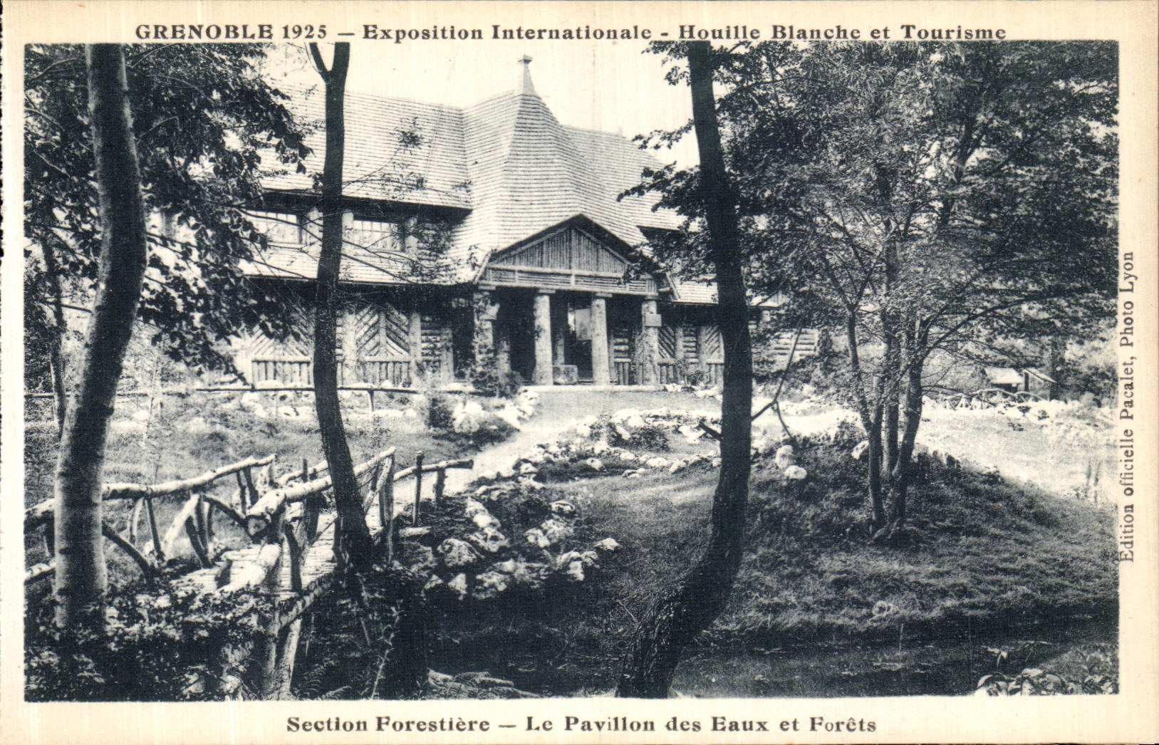 VINTAGE POSTCARD Grenoble International exhibition Hydro electric power and Tourism Forestiere Section the House of Water and Drills