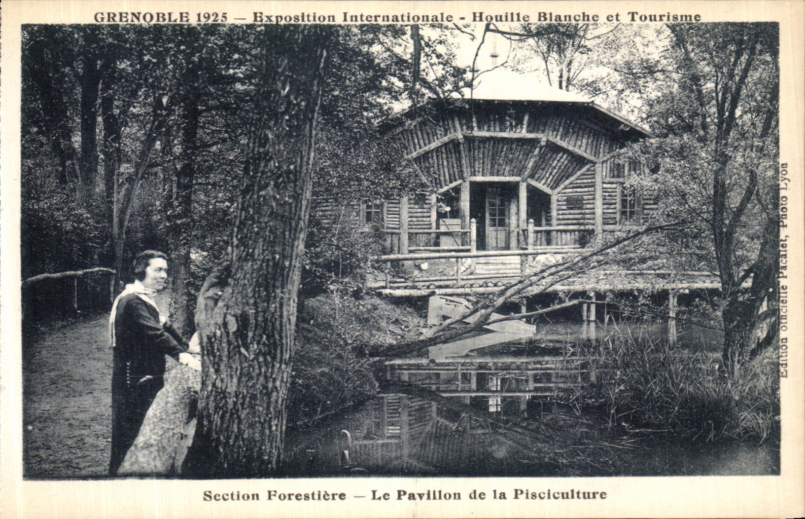 VINTAGE POSTCARD Grenoble International exhibition Hydro electric power and Tourism Forestiere Section the House of Pisciculture