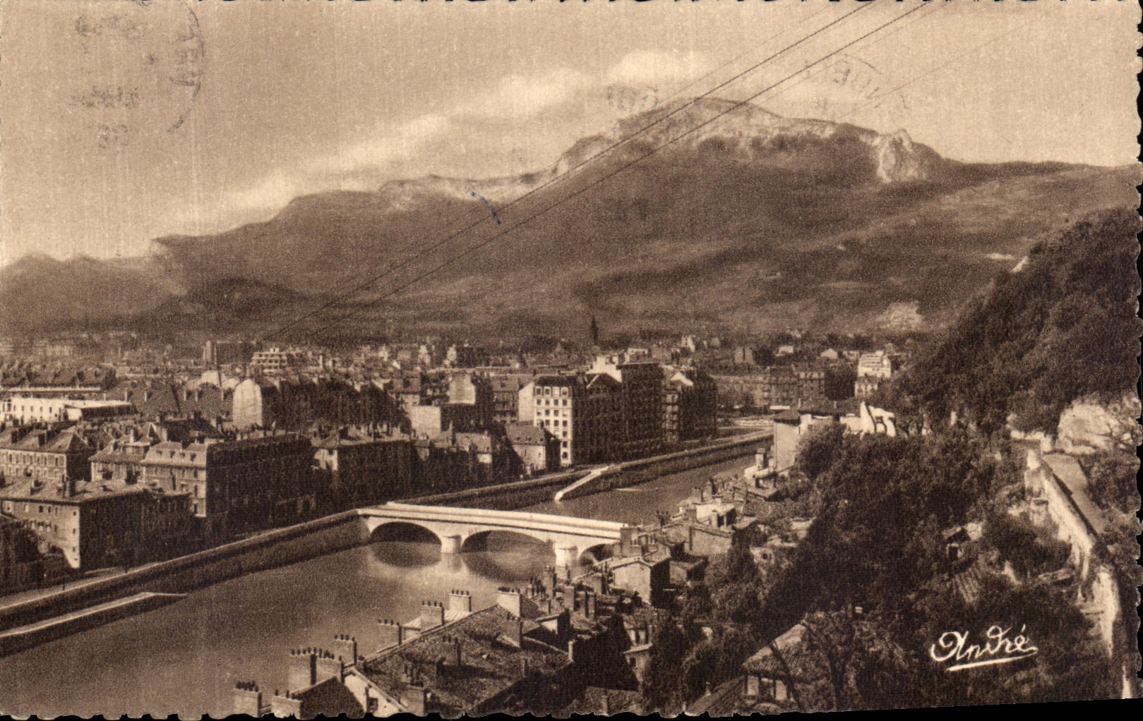VINTAGE POSTCARD the Beautiful French Alps Grenoble View Isere and Moucherotte