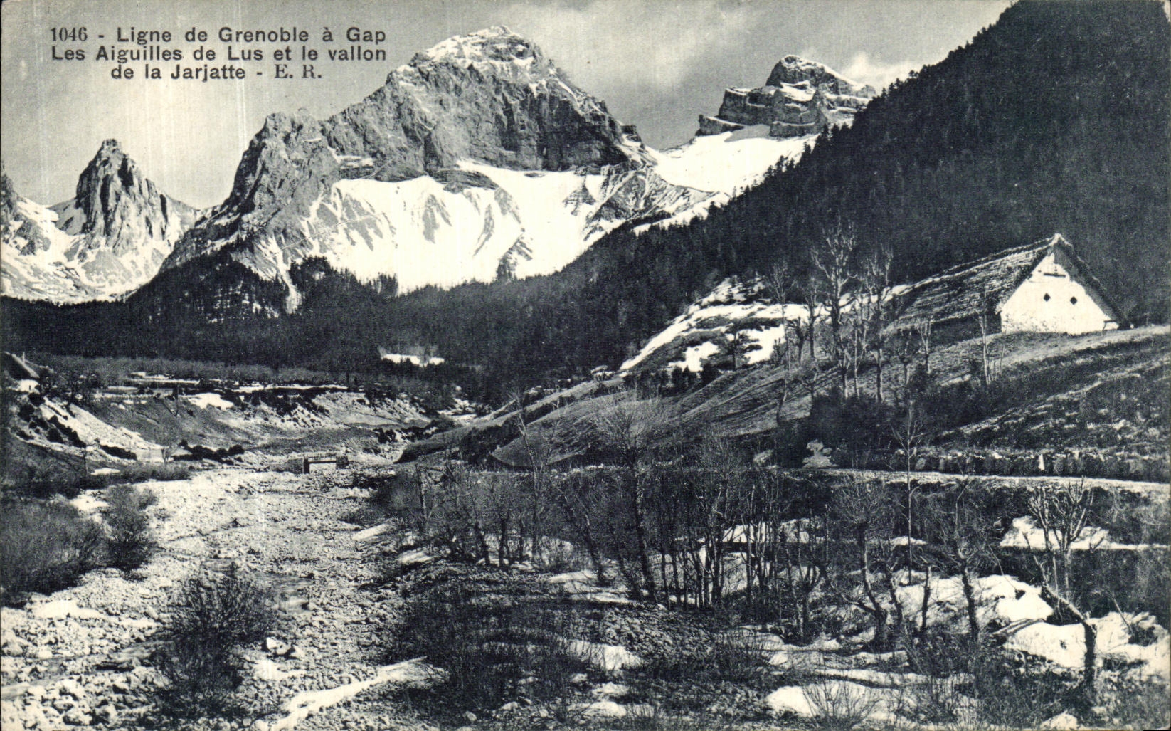 VINTAGE POSTCARD Ligne of Grenoble has Gap the Needles of Read and the Small valley of Jarjatte