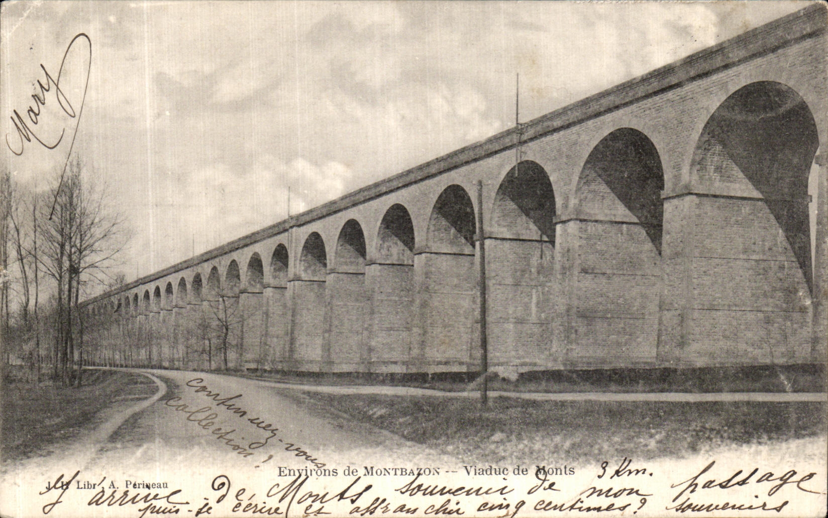 VINTAGE POSTCARD Surroundings De Montbazon Viaduct of Mounts