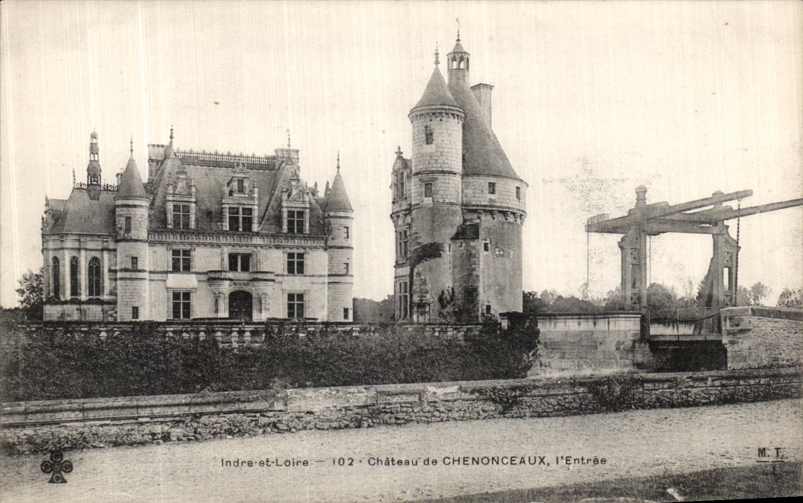 POSTAL de la VENDIMIA el castillo de Chenonceaux L entrado