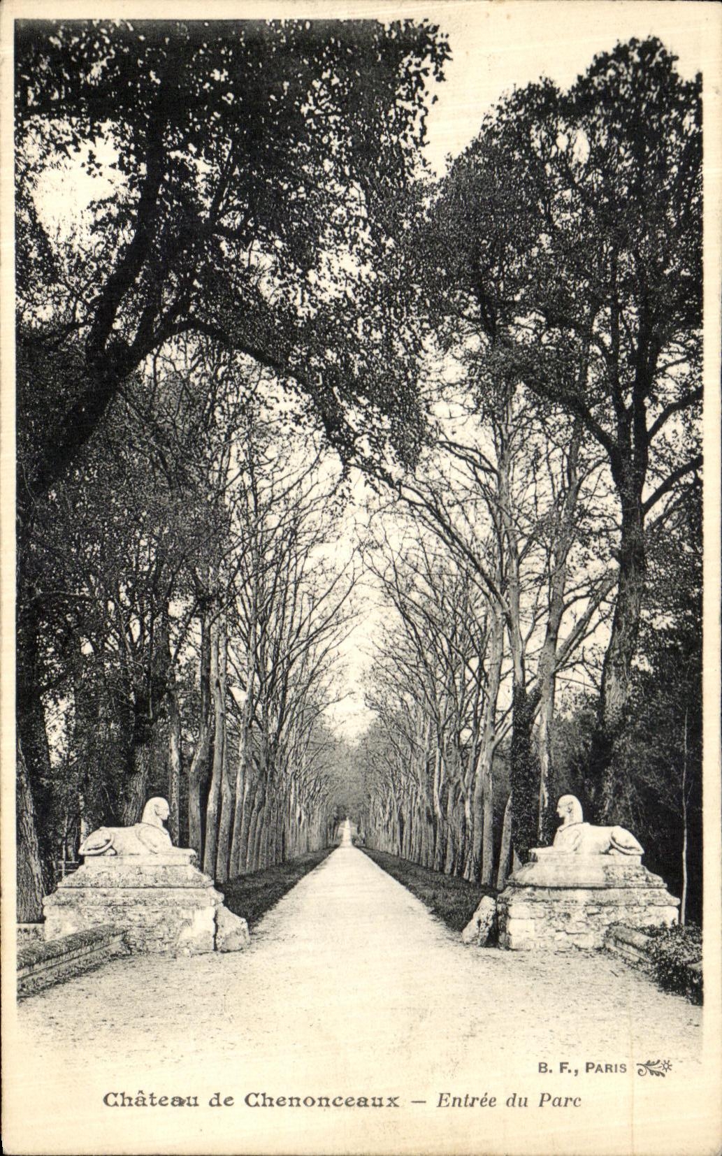 POSTAL Castle De Chenonceaux Entered de la VENDIMIA del parque