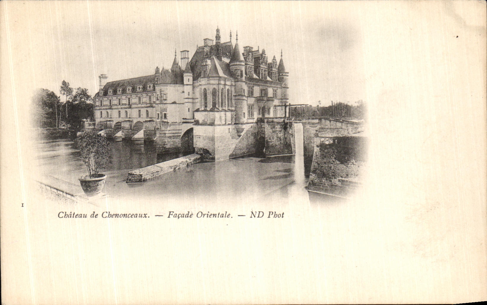 POSTAL de la VENDIMIA el ataque frontal de De Chenonceaux Eastern del castillo