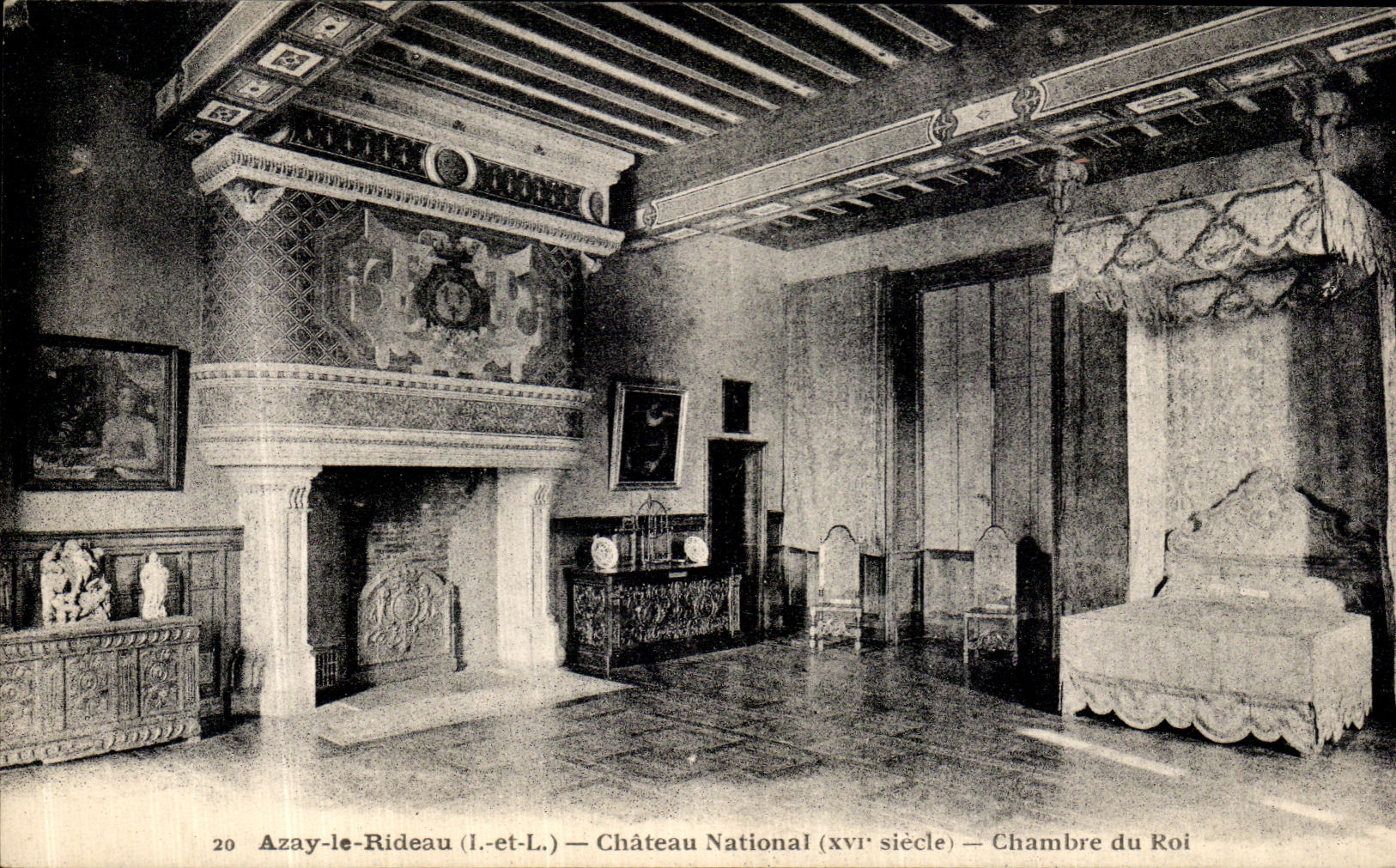 POSTAL Azay de la VENDIMIA el cuarto nacional del castillo de la cortina del rey