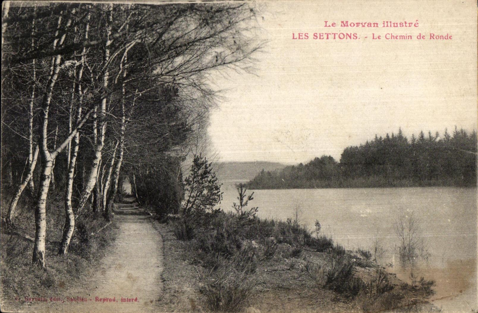 VINTAGE POSTCARD Morvan Illustrates Settons the Covered way