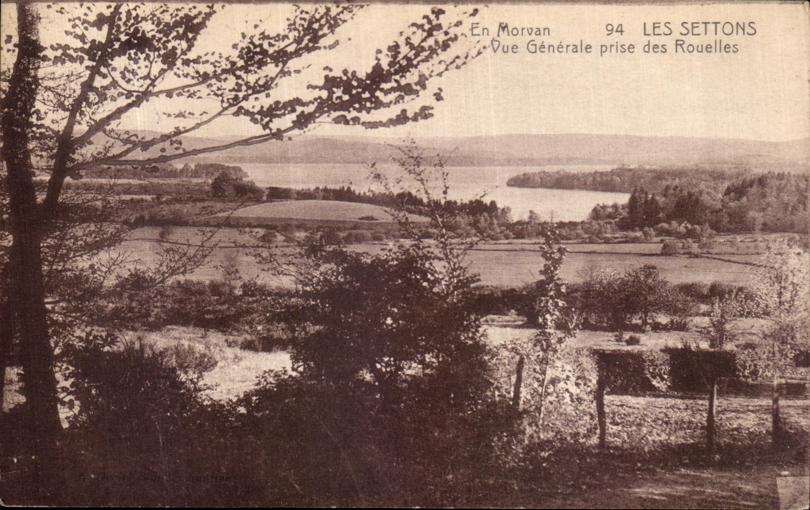VINTAGE POSTCARD Morvan Settons View Taken of the Round slices