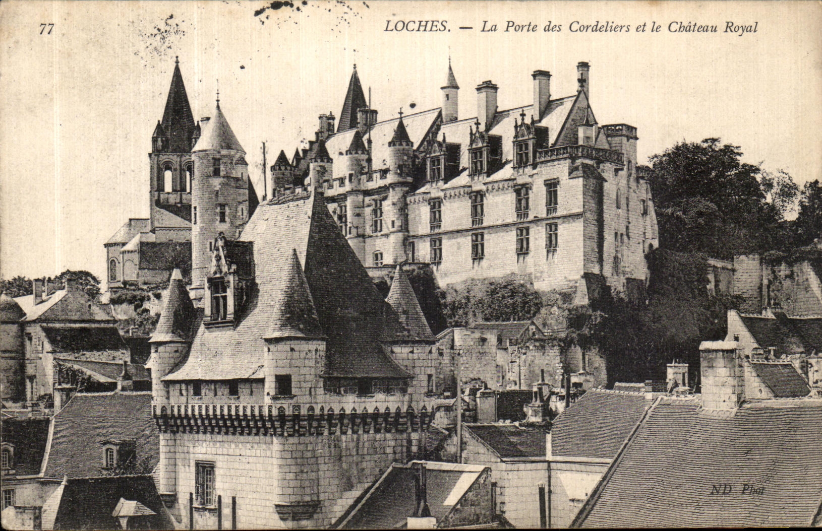 Loaches de la POSTAL de la VENDIMIA la puerta de Cordeliers y del castillo real