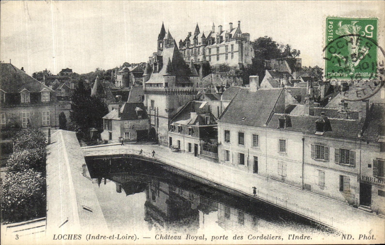 POSTAL Loches de la VENDIMIA que el castillo real lleva de Cordeliers I Indre