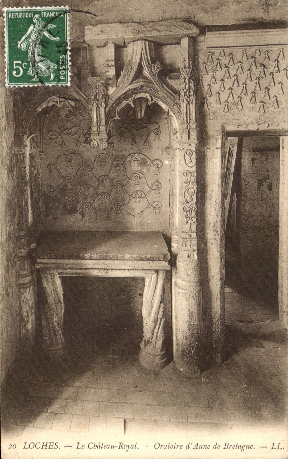 Loaches de la POSTAL de la VENDIMIA el castillo real D oratoria Anne de Bretana