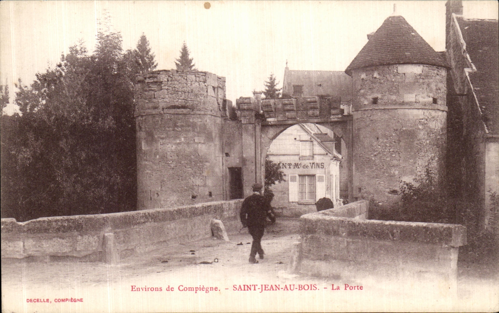 Alrededores de la POSTAL de la VENDIMIA de Compiegne santo Jean a la madera la puerta