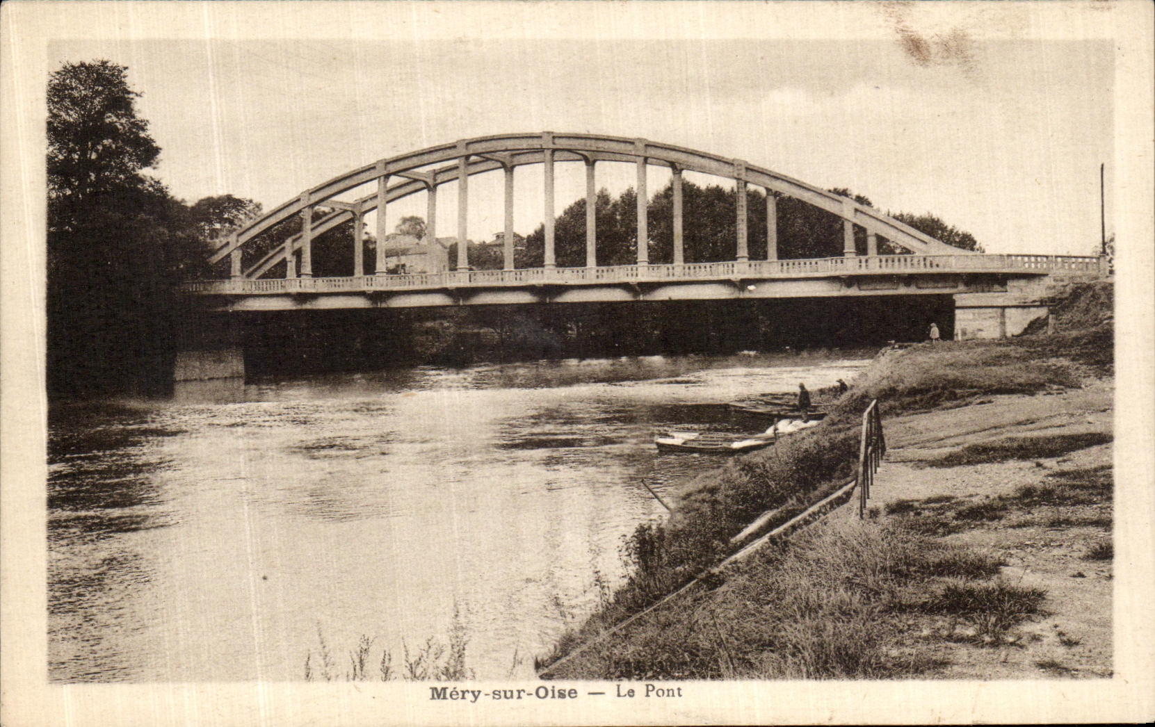 POSTAL Mery de la VENDIMIA en Oise el puente