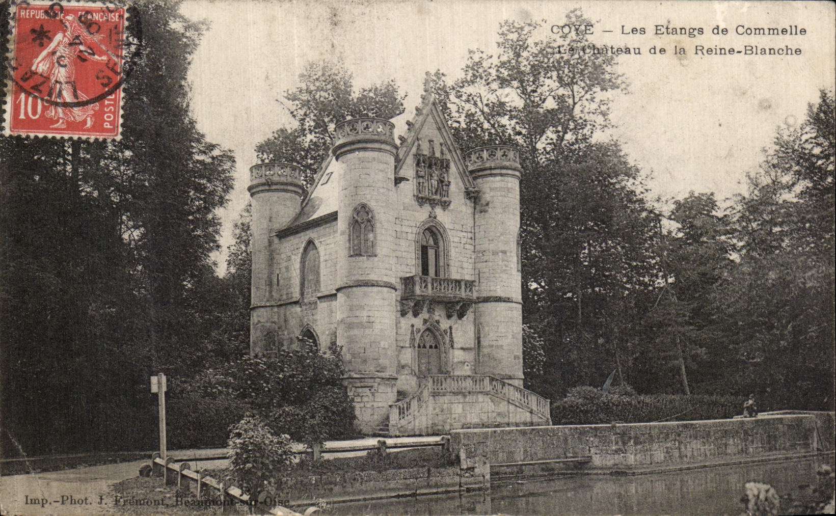 POSTAL Coye Etanges de Commelie de la VENDIMIA el castillo de la reina blanca