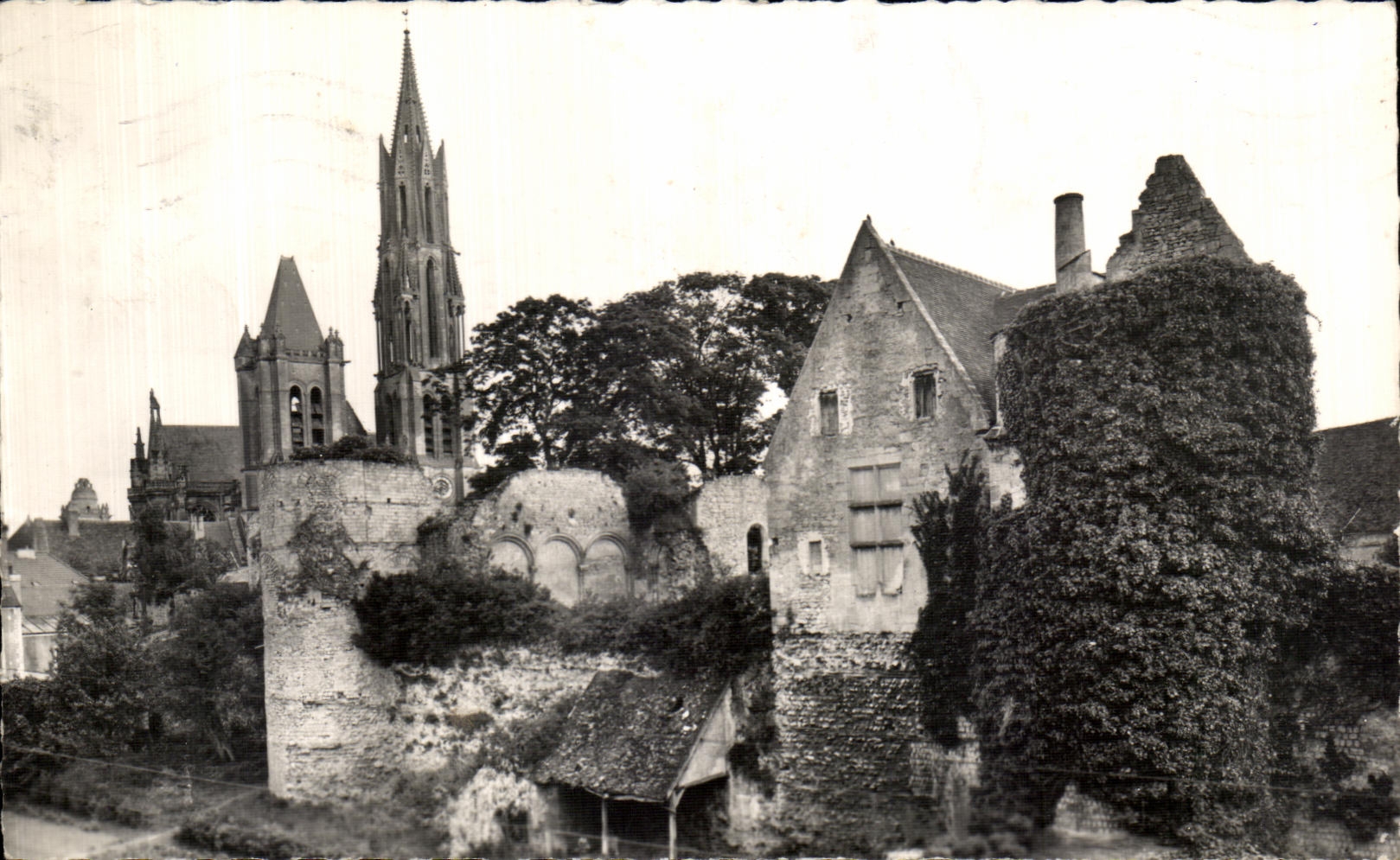 CPSM Senlis ruins of the castle and the cathedral