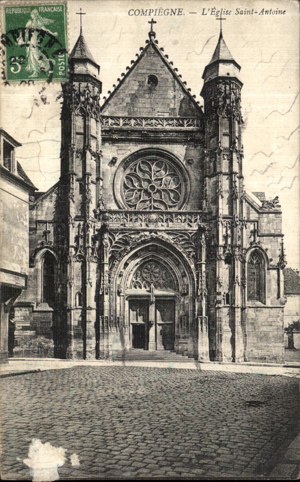 VINTAGE POSTCARD Compiegne L Church Holy Antoine