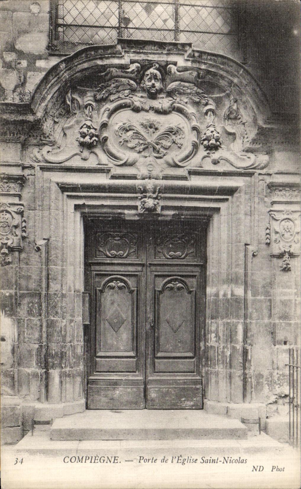 VINTAGE POSTCARD Compiegne Carries L Eglise Saint Nicolas