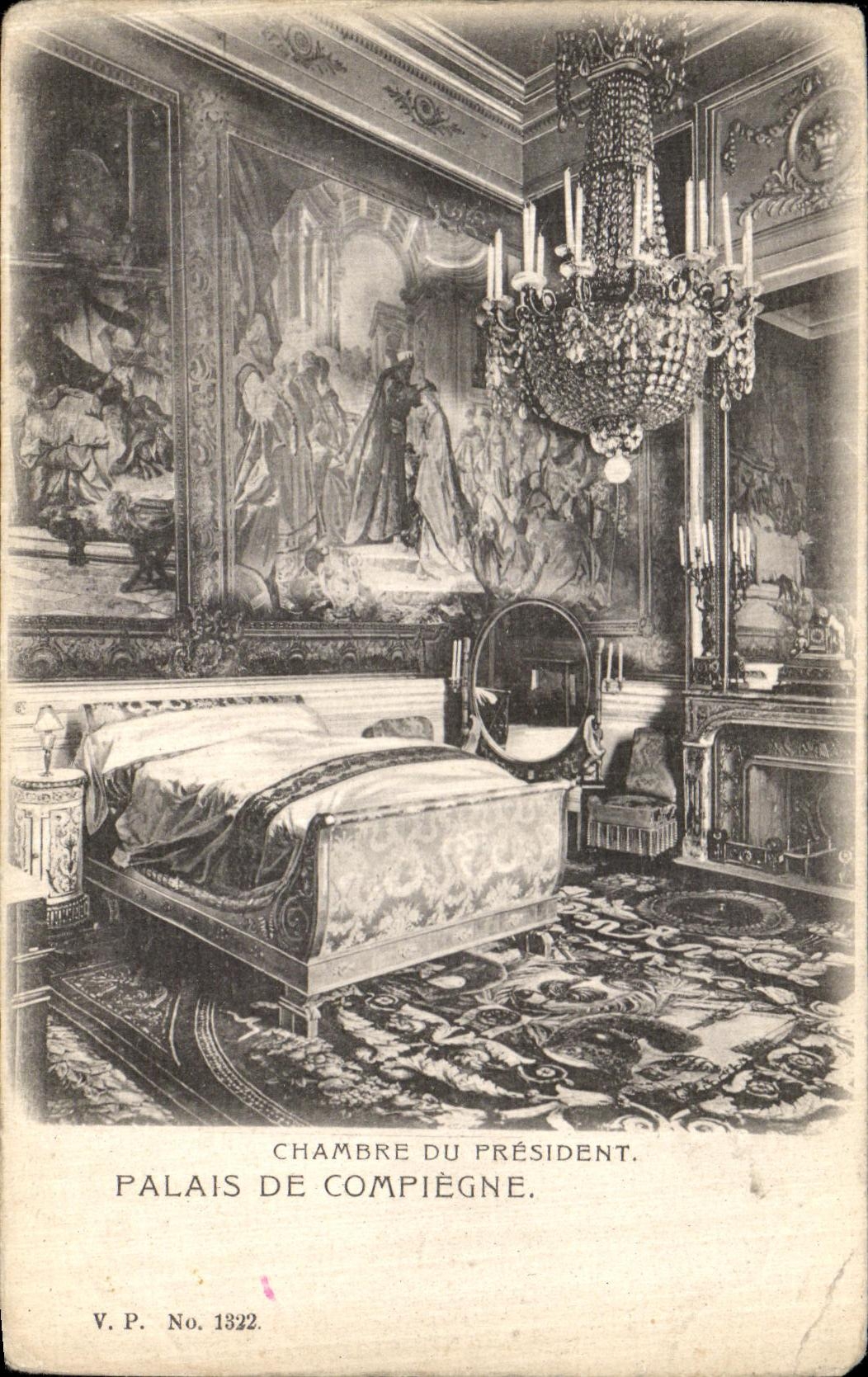 VINTAGE POSTCARD Palate of Compiegne Room of the President