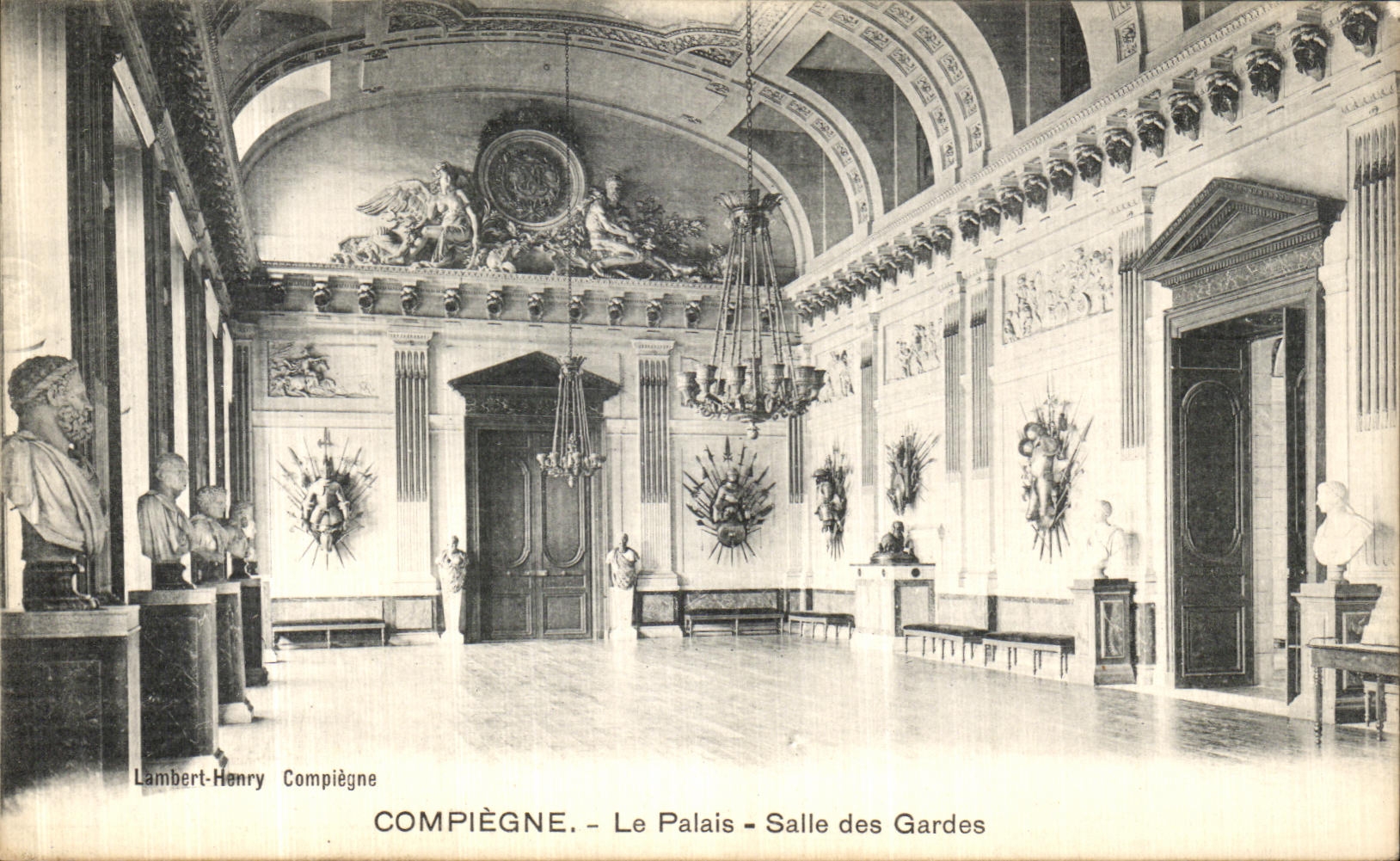 VINTAGE POSTCARD Compiegne the Palate Room of the Guards