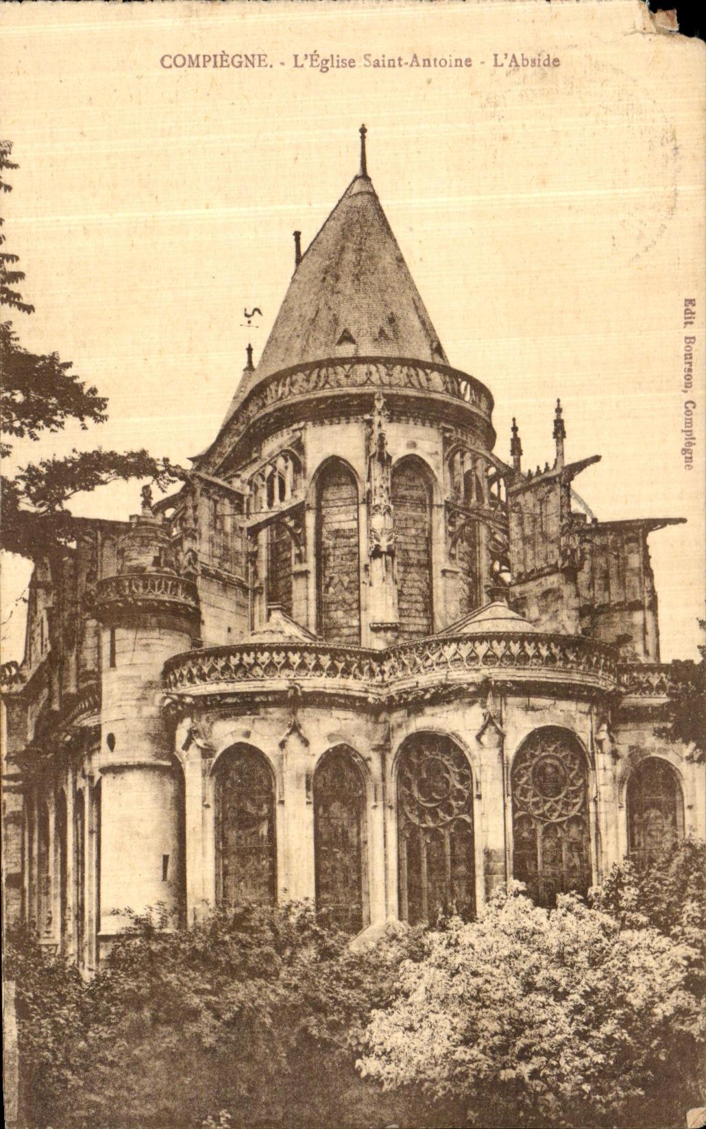 VINTAGE POSTCARD Compiegne L Church Holy Antoine L Apse