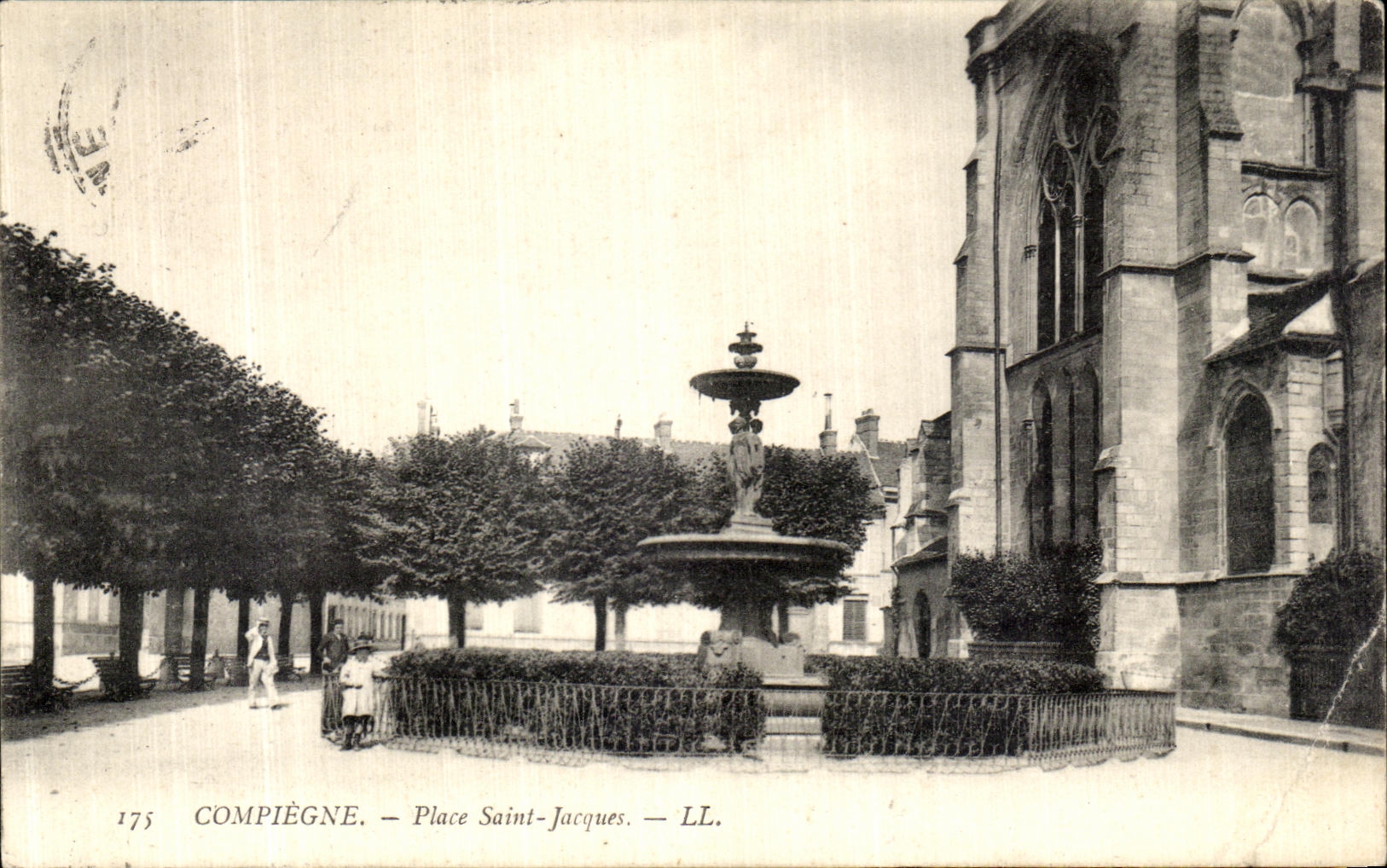 VINTAGE POSTCARD Compiegne Places Holy Jacques