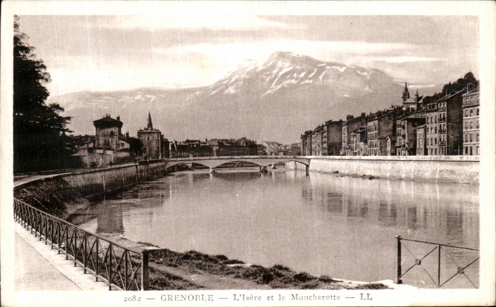 VINTAGE POSTCARD Grenoble L Isere and Moncherotte