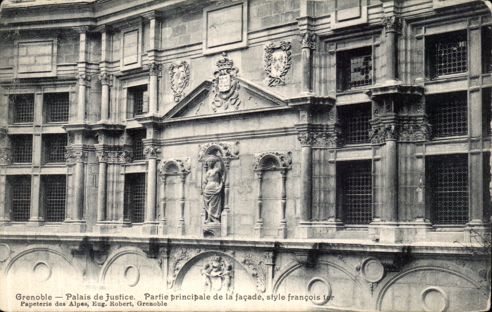 VINTAGE POSTCARD Grenoble Principal Law courts Left the Frontage Francois Style 1st