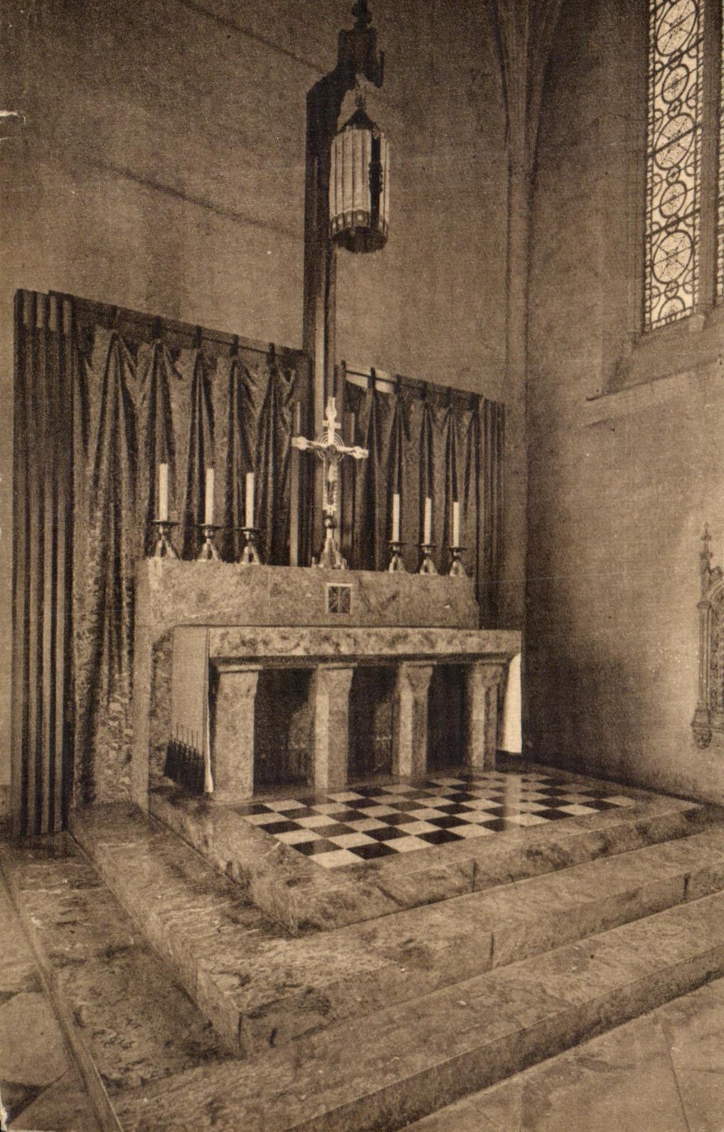 VINTAGE POSTCARD Abbey church St Pierre D Solesmes the Master Furnace bridge