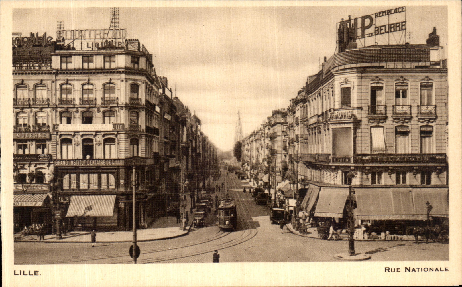 VINTAGE POSTCARD Lille National Street