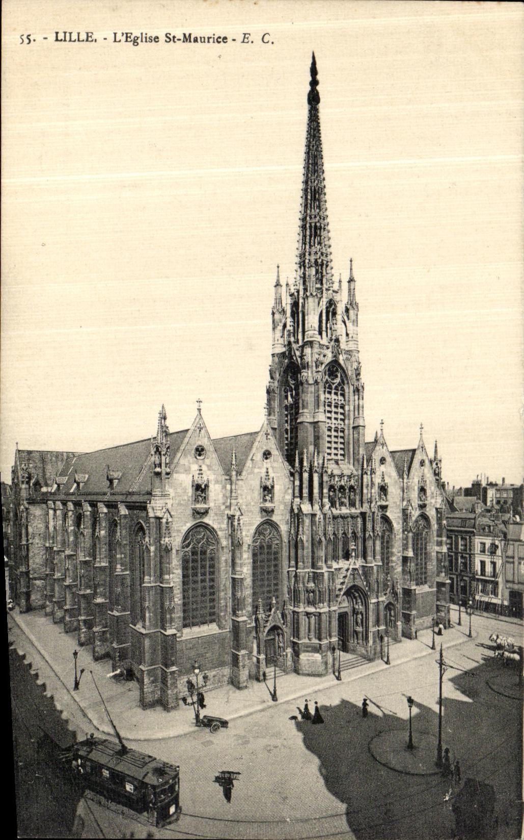 VINTAGE POSTCARD Lille L Church St Maurice
