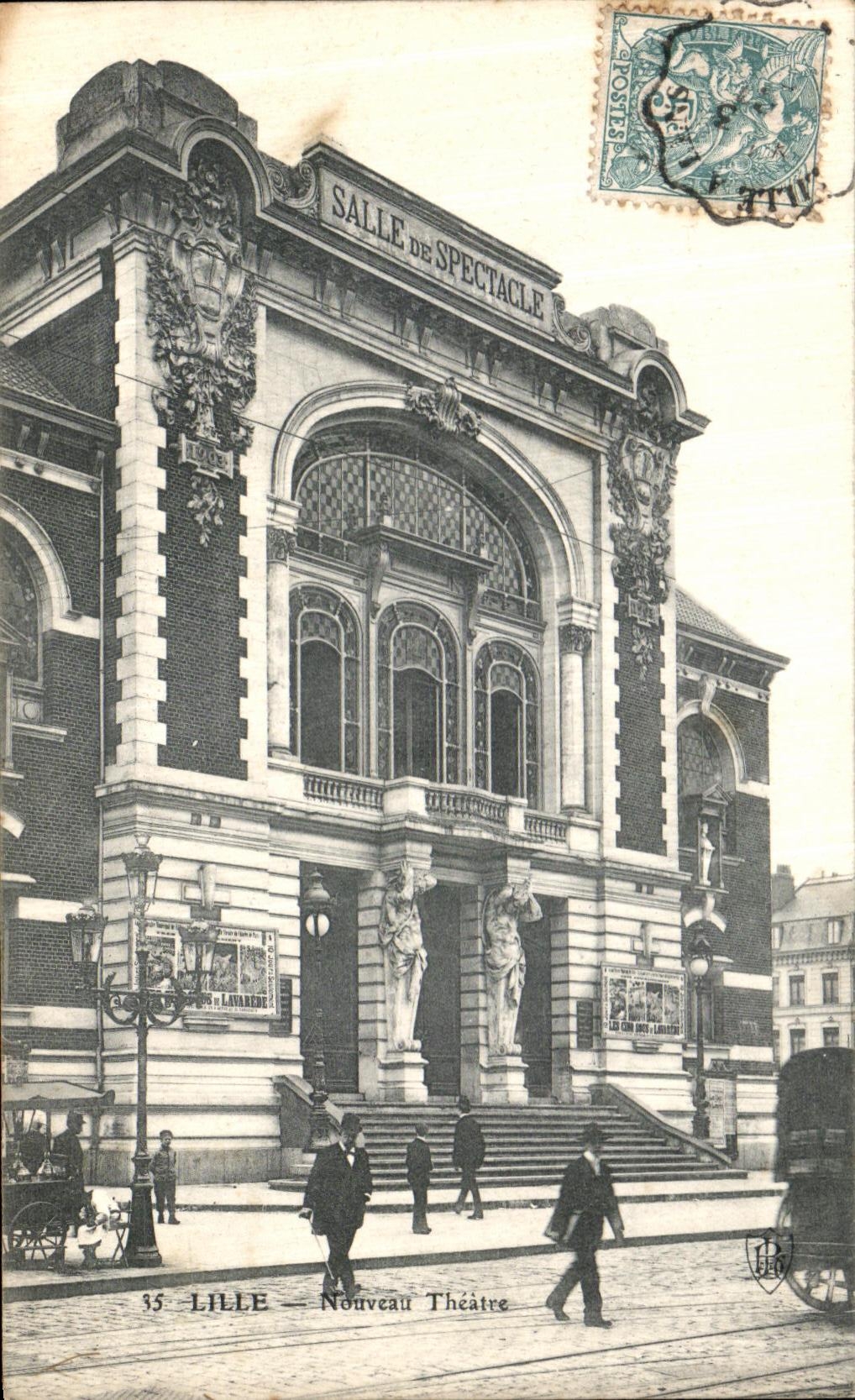 VINTAGE POSTCARD Lille New Theater