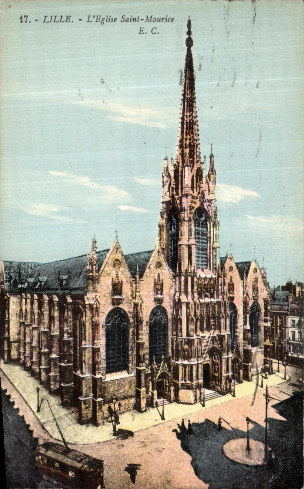 VINTAGE POSTCARD Lille L Church Holy Maurice