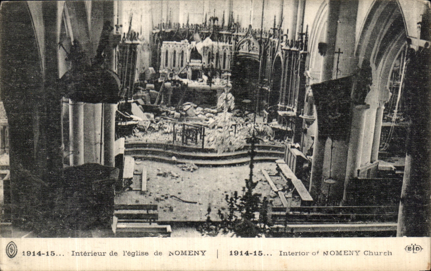 VINTAGE POSTCARD Interior of L Church of Nomeny