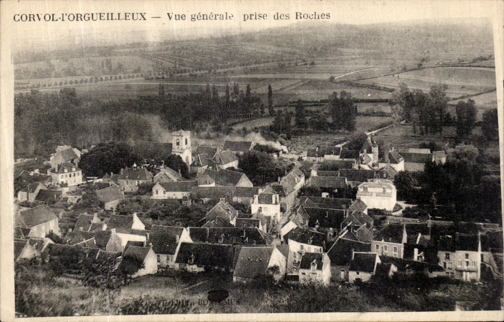 Rocas tomadas vision orgullosa de Corvol I de la POSTAL de la VENDIMIA