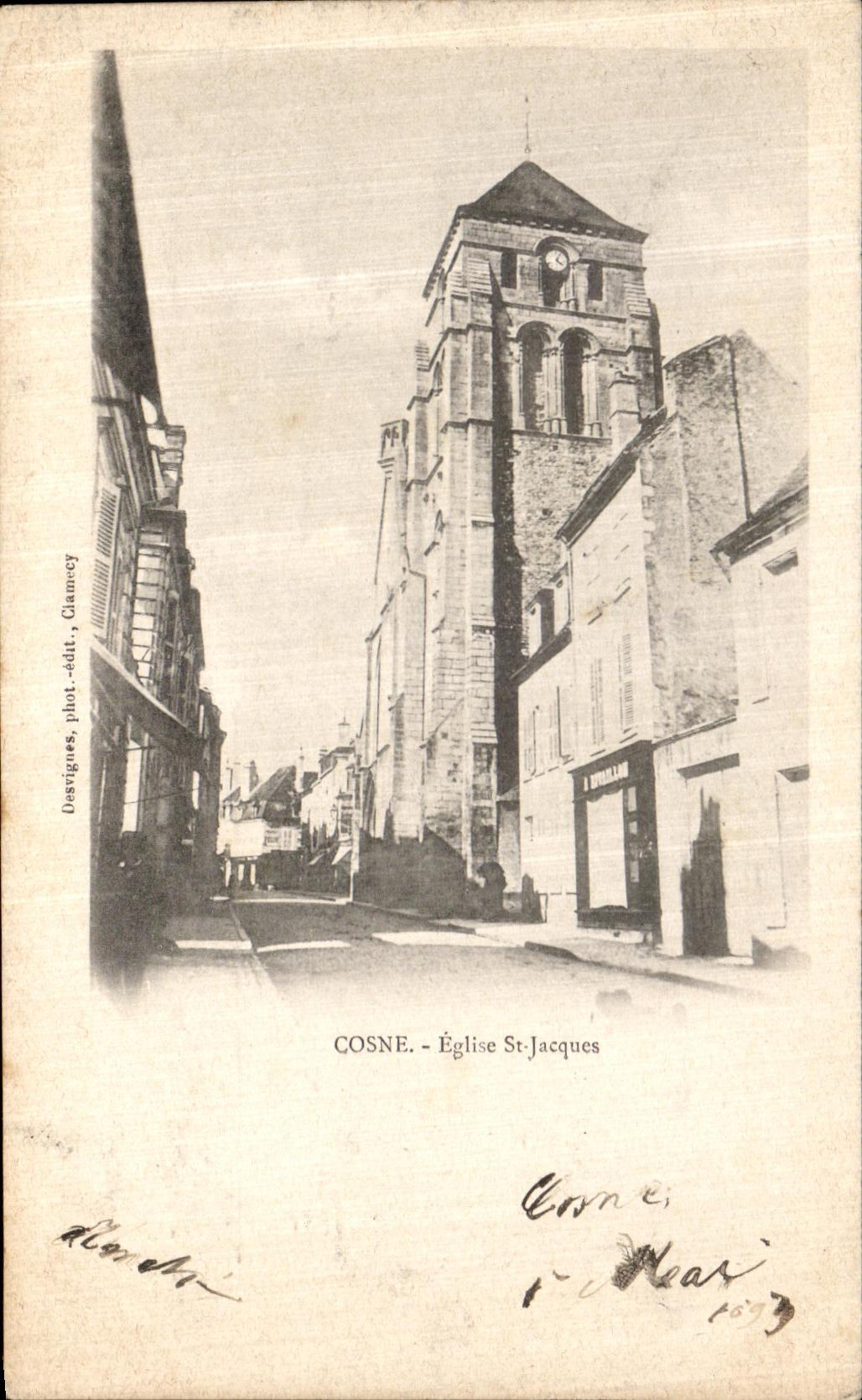 VINTAGE POSTCARD Cosne L Church St Jacques