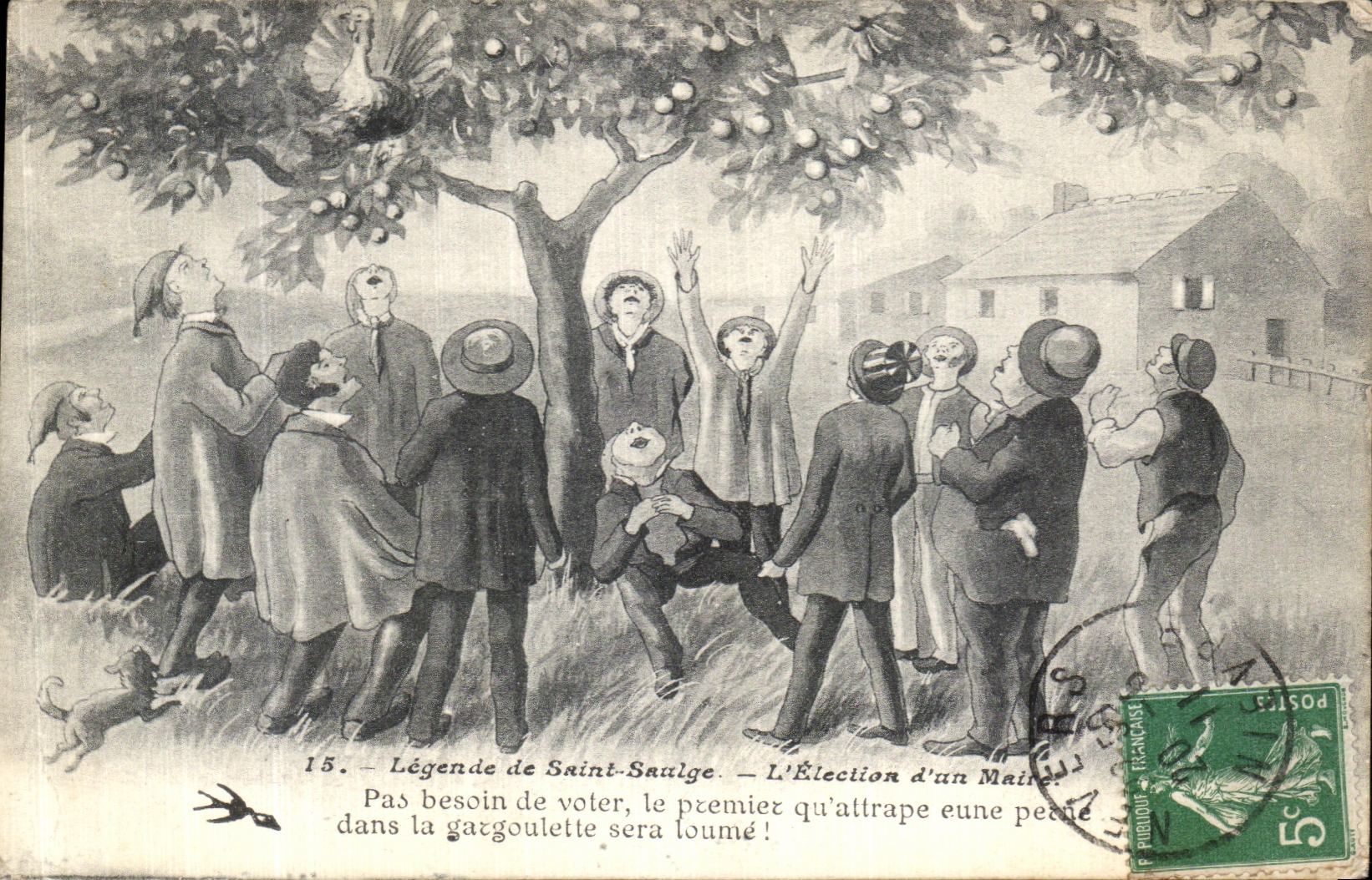 Leyendas de la POSTAL de la VENDIMIA Saint de Saulge L eleccion D un alcalde folklore