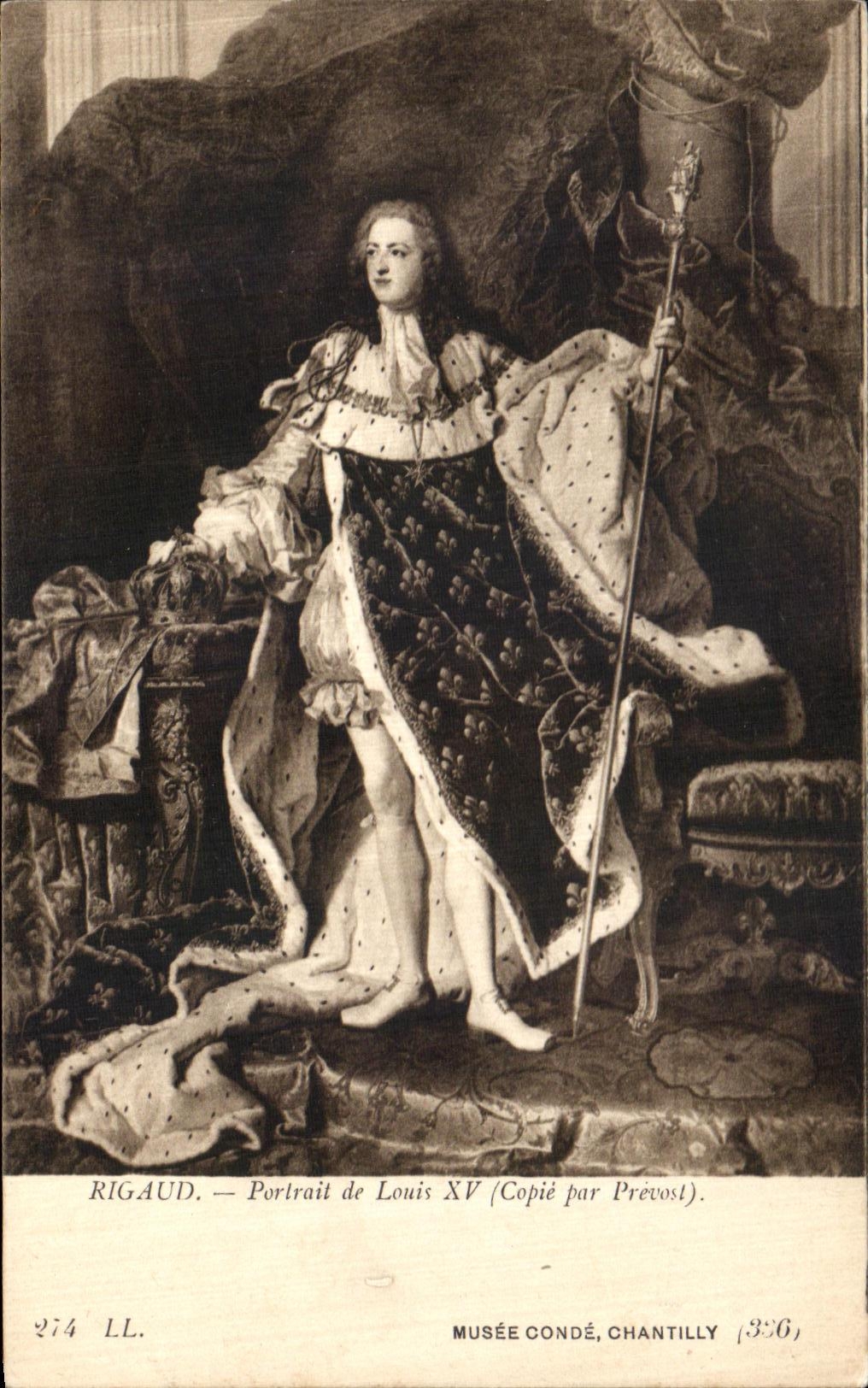 CPA Rigaud portrait de Louis XV Prevost musee Conde Chantilly