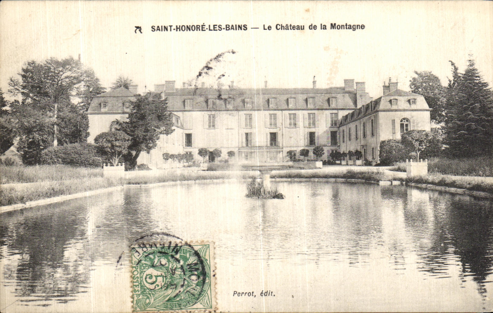 VINTAGE POSTCARD St les Bains Honors the Castle with the Mountain