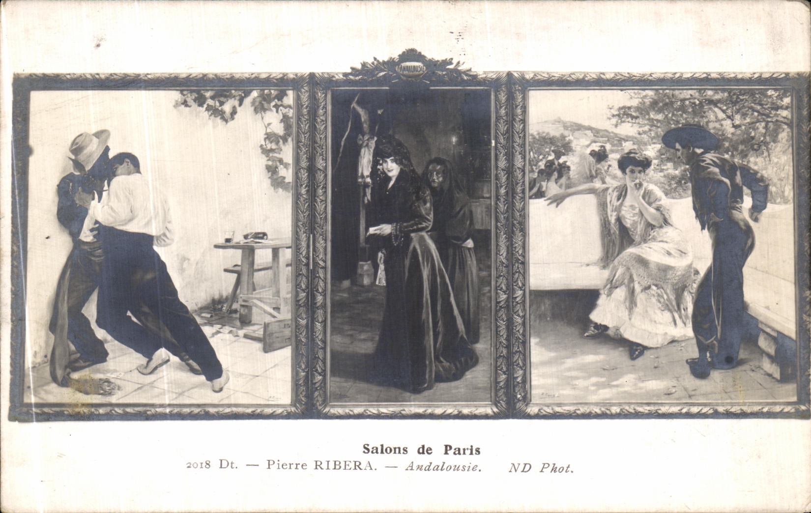 VINTAGE POSTCARD Living rooms of Paris Pierre Ribera Andalusia Spain