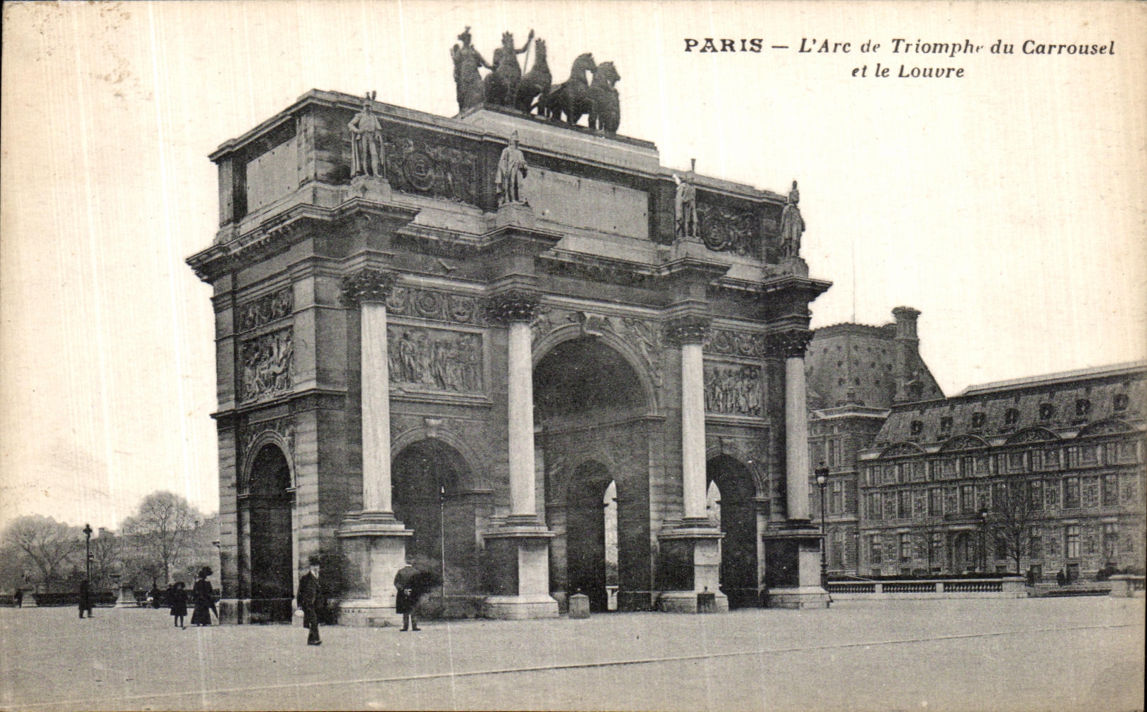 POSTAL Paris L de la VENDIMIA Arc de Triomphe del carrusel y de la lumbrera