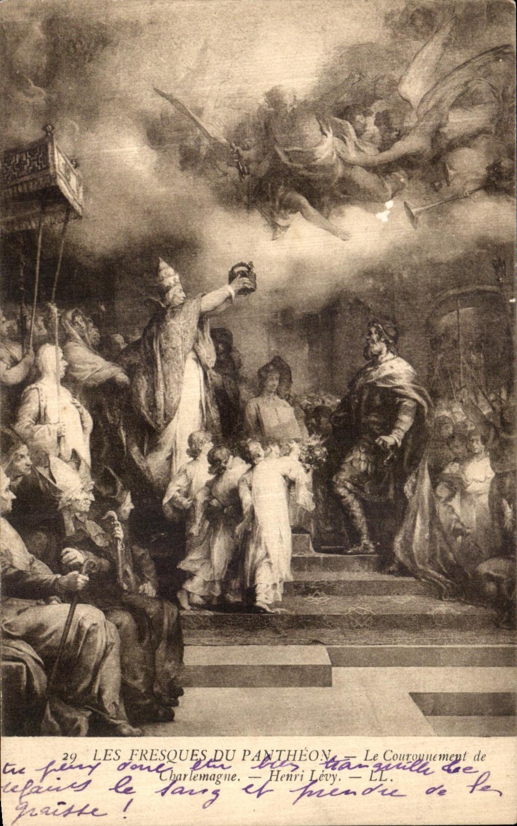 Frescos de la POSTAL de la VENDIMIA del panteon que corona la recaudacion de Charlemagne Enrique