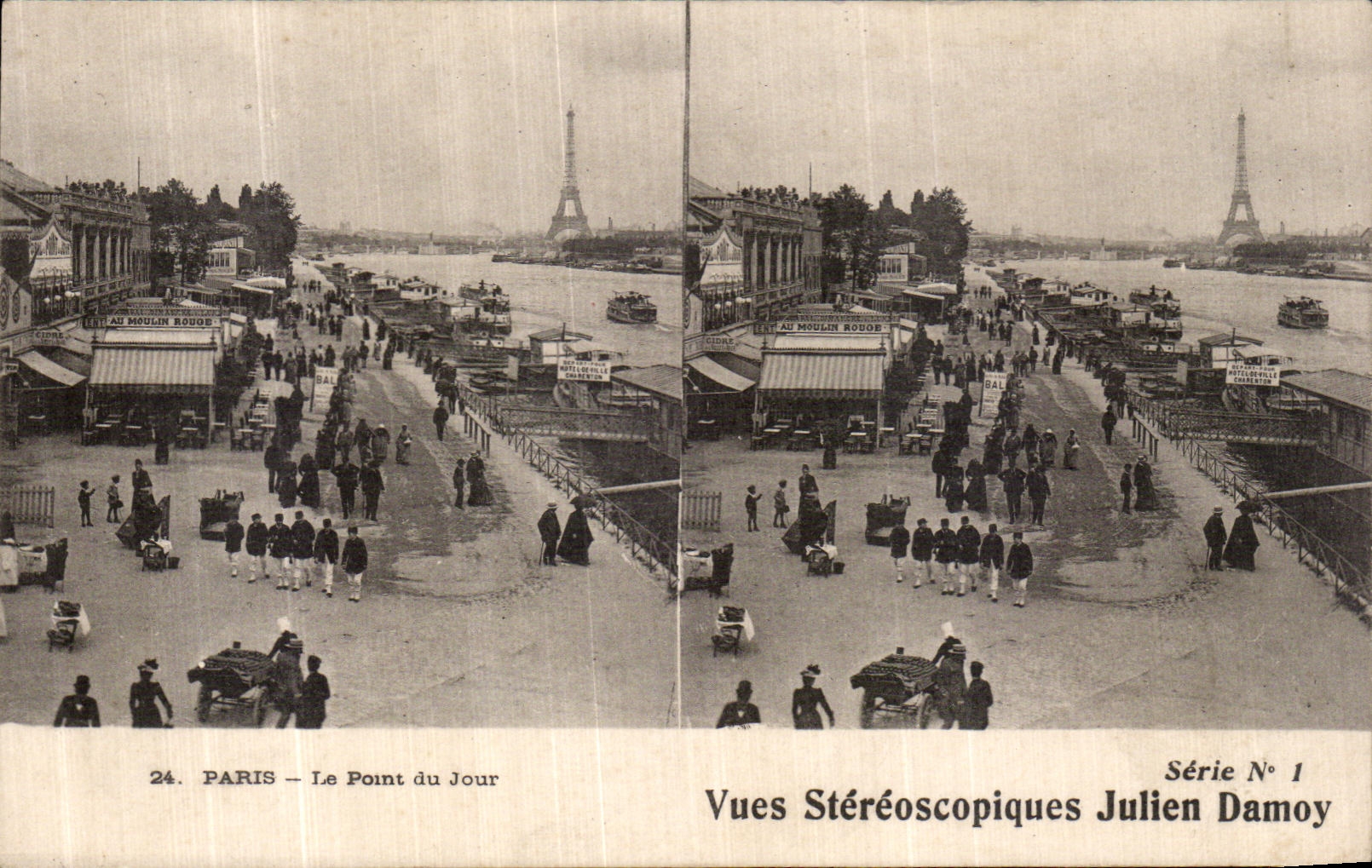 CPA Vues Stereoscopiques Julien Damoy Paris Le point du jour Tour Eiffel