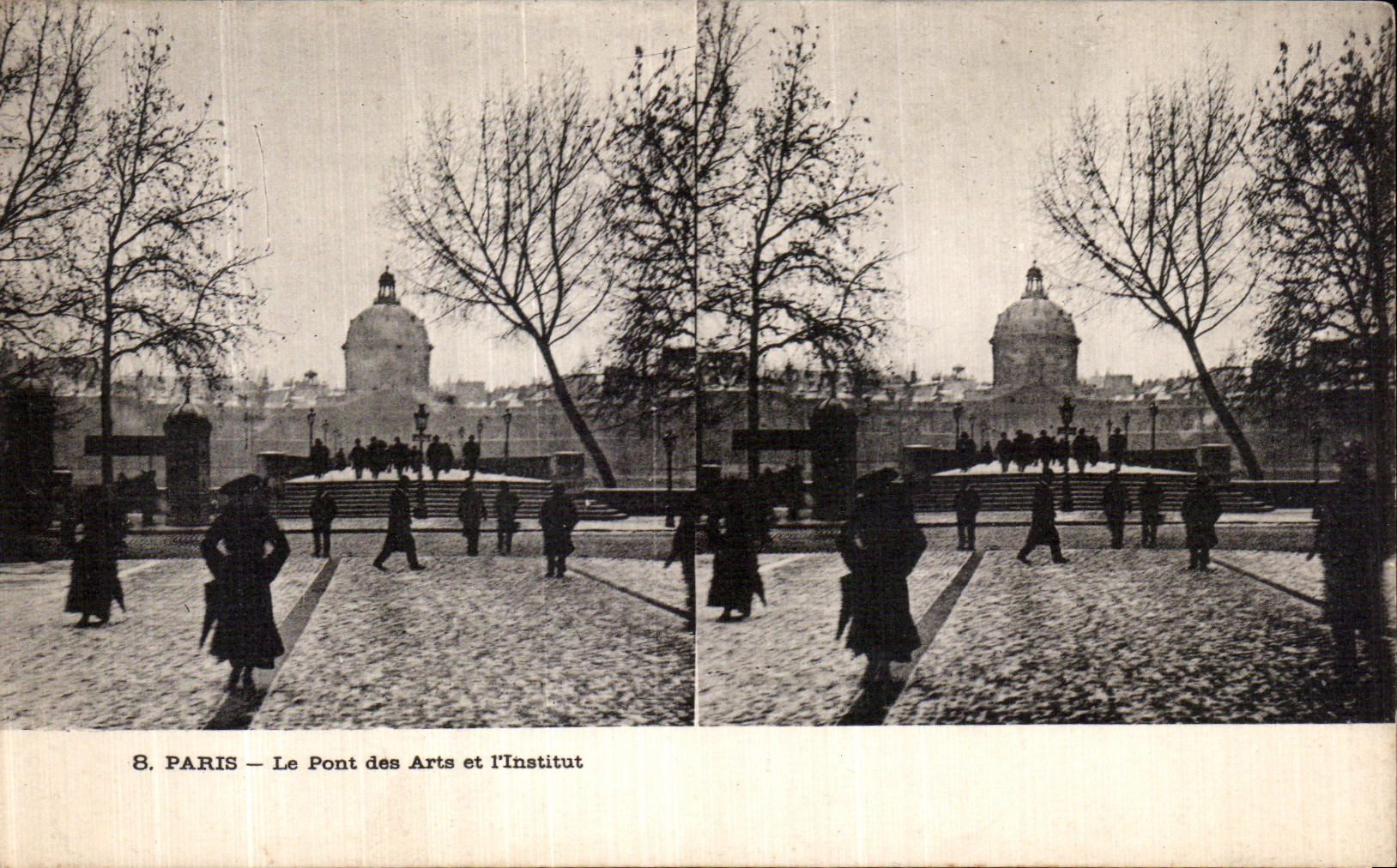 VINTAGE POSTCARD Paris the Bridge of Arts and I Institute
