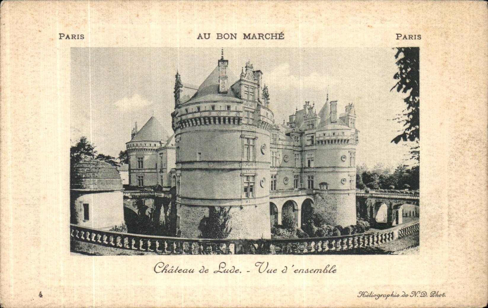 VINTAGE POSTCARD Castle of Lude Seen D together
