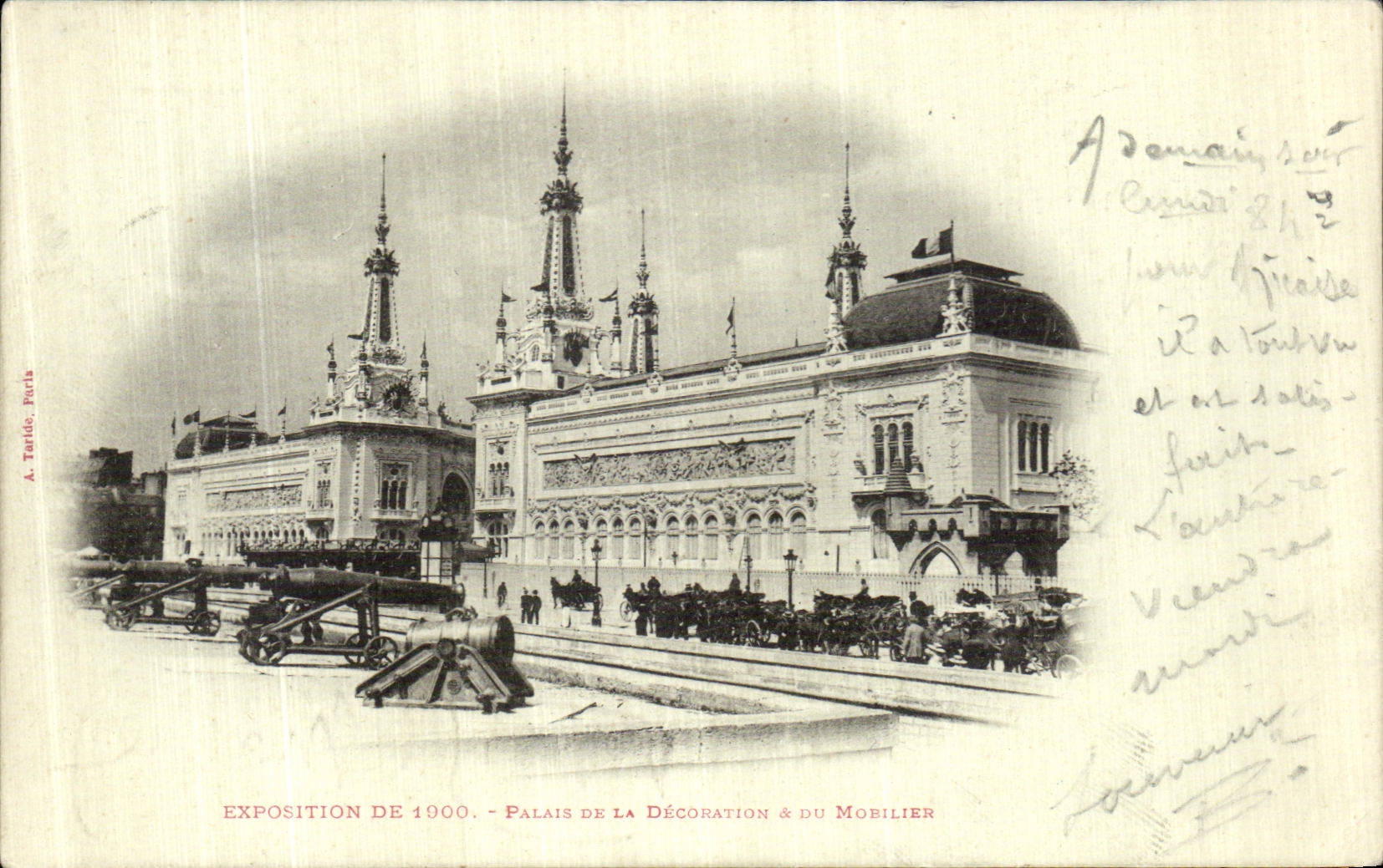 Paladar de Paris de la POSTAL de la VENDIMIA de la decoracion de los muebles 1900 justo